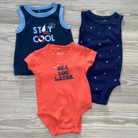 Carters & Garanimals Other - ⭐️3-6 Months Garanimals & Carters Baby Boys Onesie & Shirt Bundle⭐️